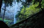 Primeira visão da bela Watson Falls, na Umpqua National Forest, no sul do Oregon, estado da costa oeste dos Estados Unidos